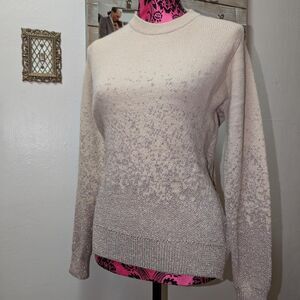 H-m Women's Cream and Pink Jumper
